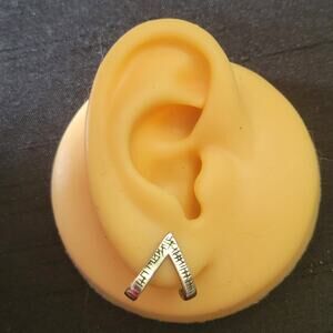 Unique wrap around viking aesthetic silver tone earrings